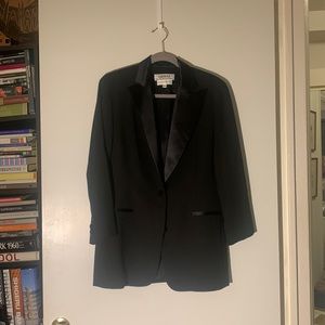 Bergdorf Black Tuxedo Blazer Smoking Jacket